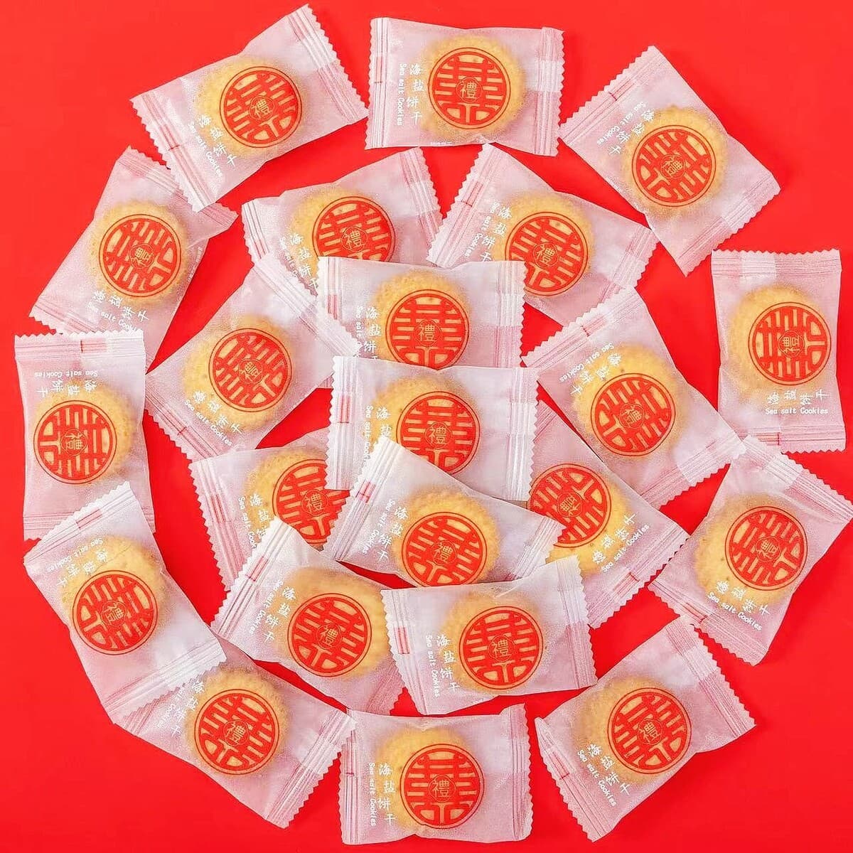 Круглое печенье в японском стиле с снежным покрытием, свадебные торты в индивидуальной упаковке для рождения ребенка и...