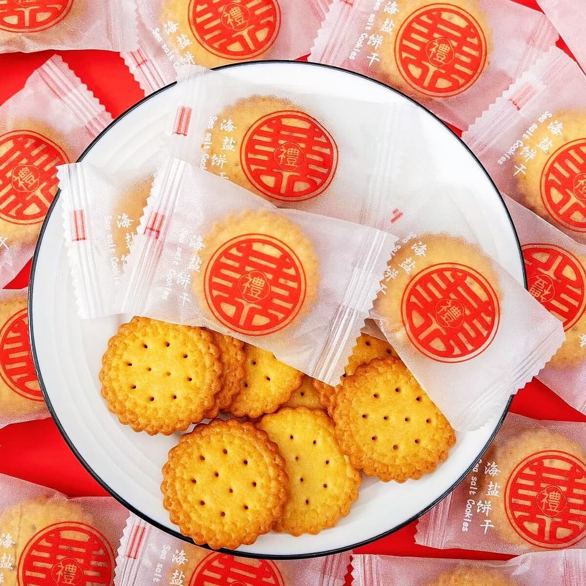 Круглое печенье в японском стиле с снежным покрытием, свадебные торты в индивидуальной упаковке для рождения ребенка и...