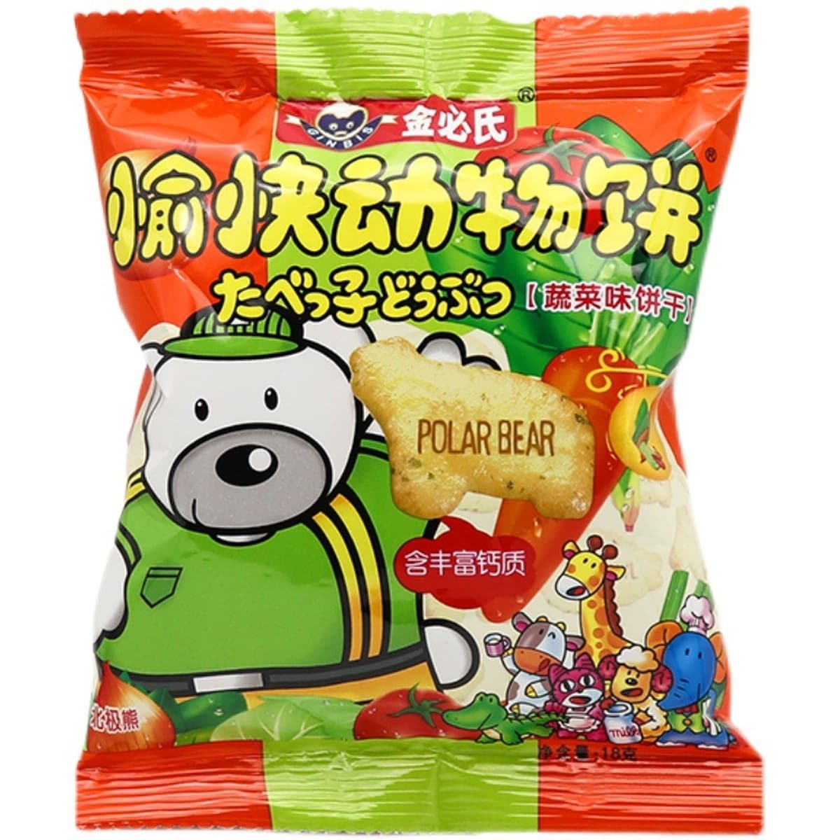 Детское печенье Jinbi's Happy Animal, 18 г, детское печенье, закуски, 18 г
