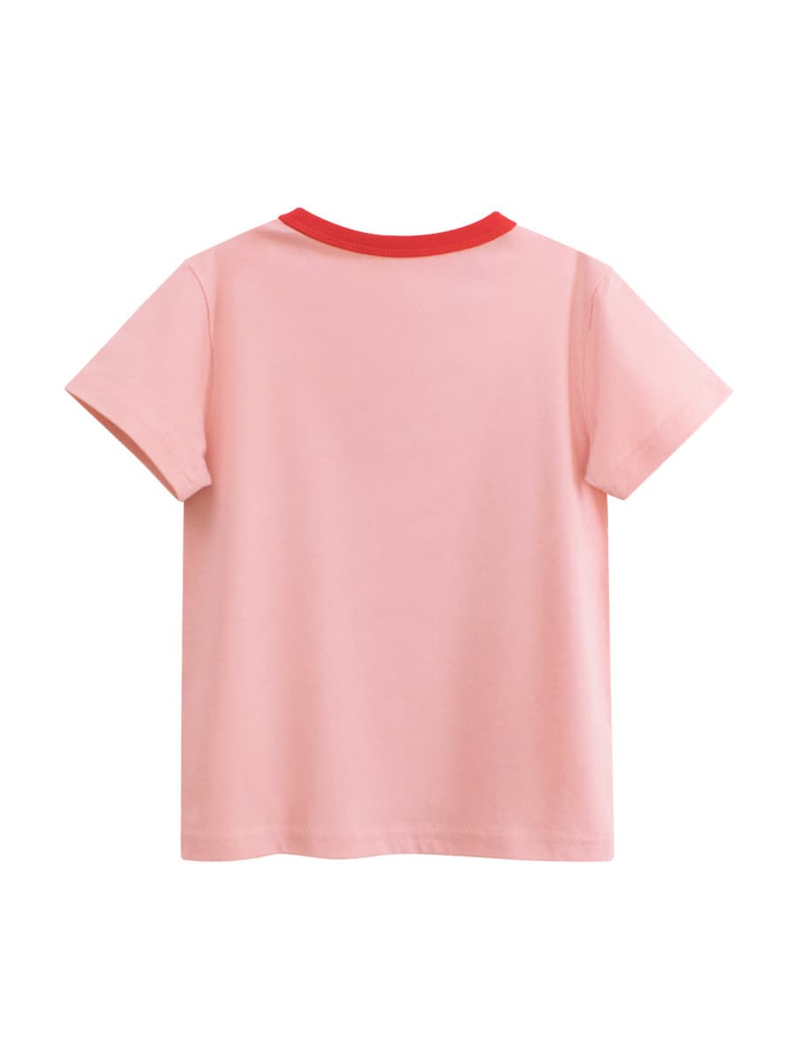 27home Детская одежда Детская футболка с короткими рукавами для девочек летом новая детская одежда мультяшный принт