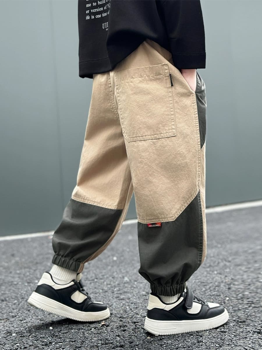 Детские брюки-карго для мальчиков, осень-зима 2026, новая модель, спортивные длинные брюки для мальчиков, цветные, с...