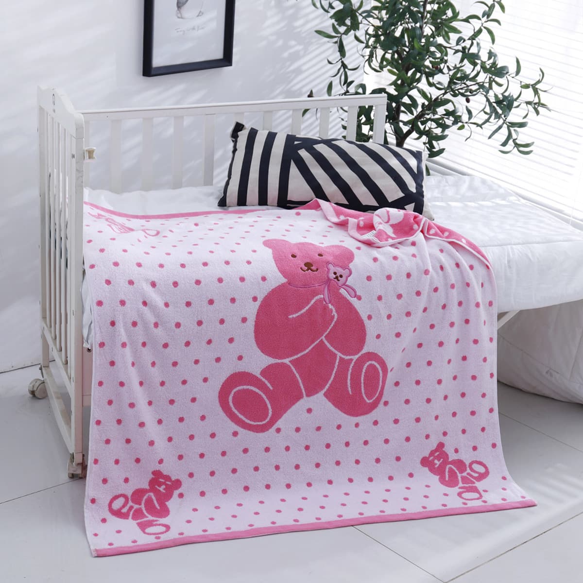 Оптовая продажа: махровое банное полотенце из чистого хлопка, детское одеяло с мультяшными животными, мягкое и впитывающее...