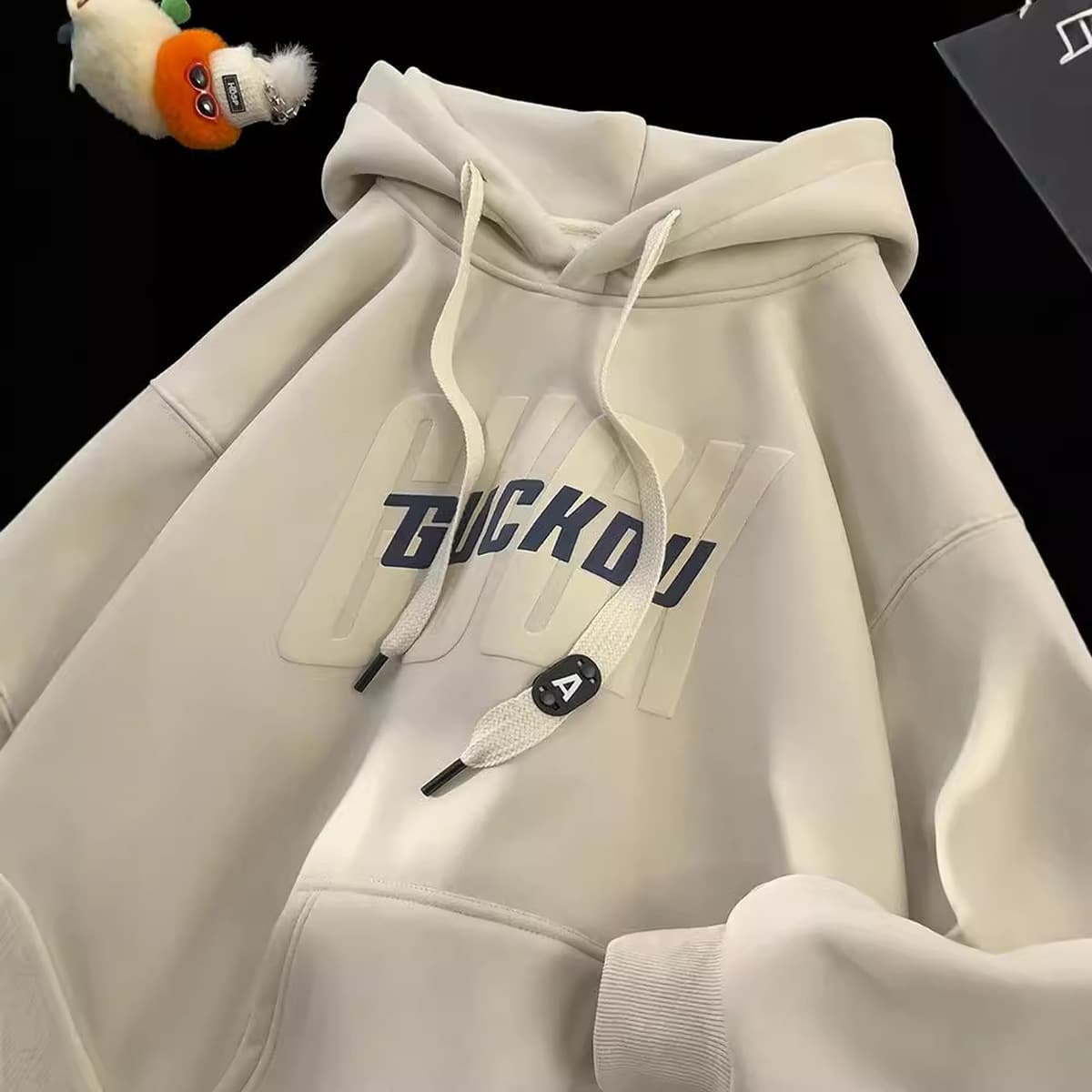 Тяжелый жесткий свитер с капюшоном мужской весенний и осенний американский прилив молодежный осенний и зимний винный красный...