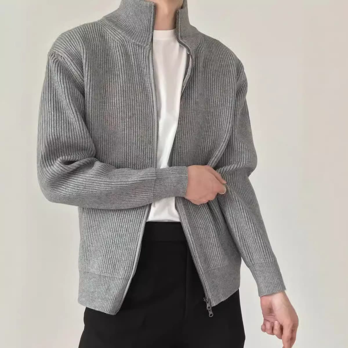 2024 осень и зима мужские кардиганы на молнии свитер свитер куртка повседневная повседневная повседневная качественная одежда