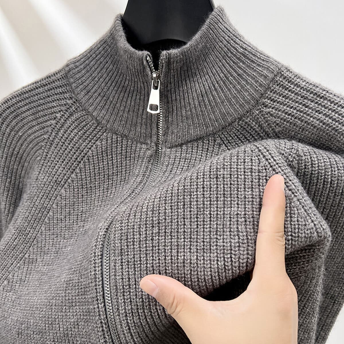 Прямая трансляция того же осеннего и зимнего свитера кардиган мужское пальто для молодых и средних лет с полувысоким...