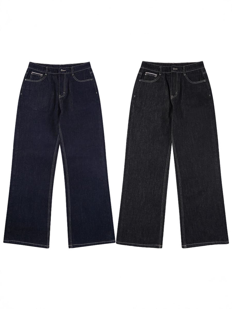 Мужская одежда LKTM # Темно-синие джинсы из необработанной коровы 2021M для мужчин и женщин, свободные классические прямые...