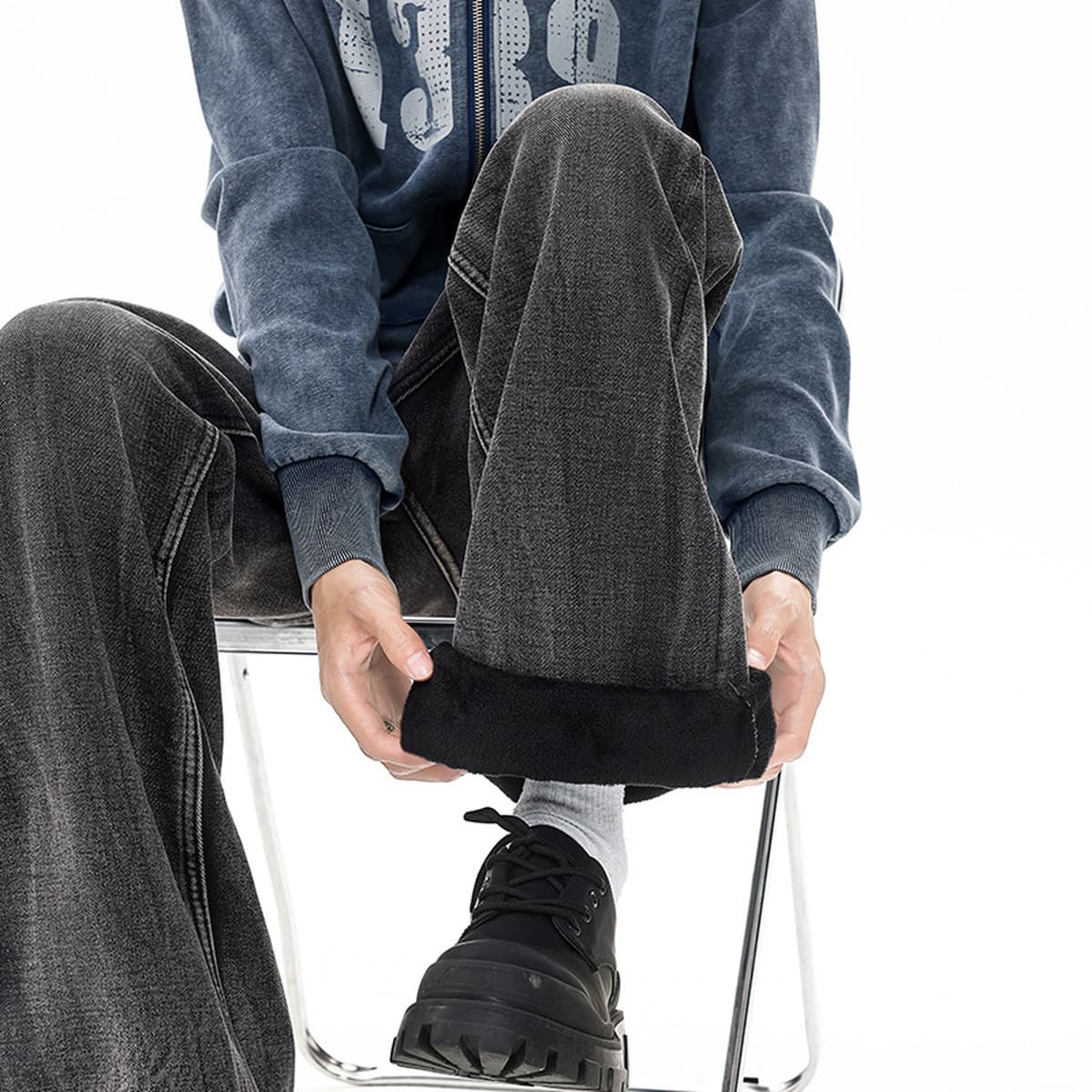 Джинсы высотой 190 см, удлиненные, чистые, с молнией, мужские модные брендовые брюки прямого кроя, брюки прямого кроя