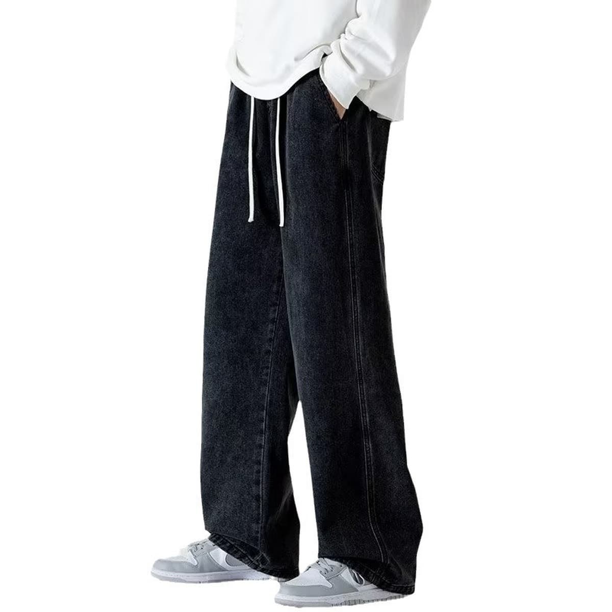 Джинсы весенне-осенние мужские ретро-американские дикие прямые брюки высокого уровня дизайна брюки прилив широкие ноги...