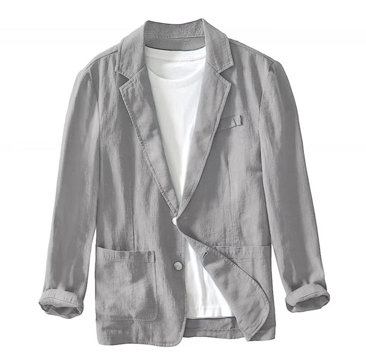 Мужская одежда через границу Популярный мужской повседневный костюм Amazon однослойная куртка однотонная повседневная модная...