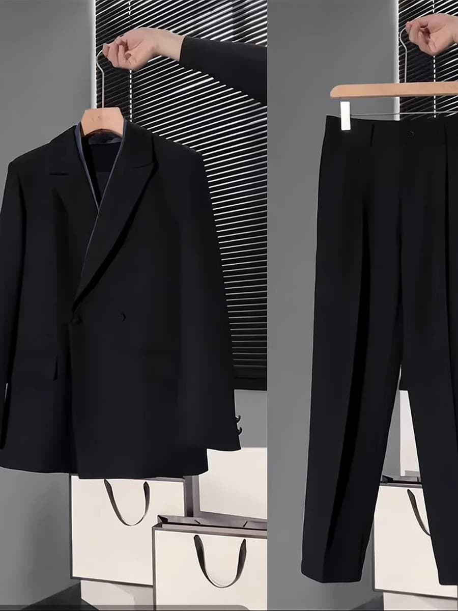 Весенне-осенний минималистичный элитный мужской повседневный легкий роскошный дизайн в корейском стиле, деловой черный...