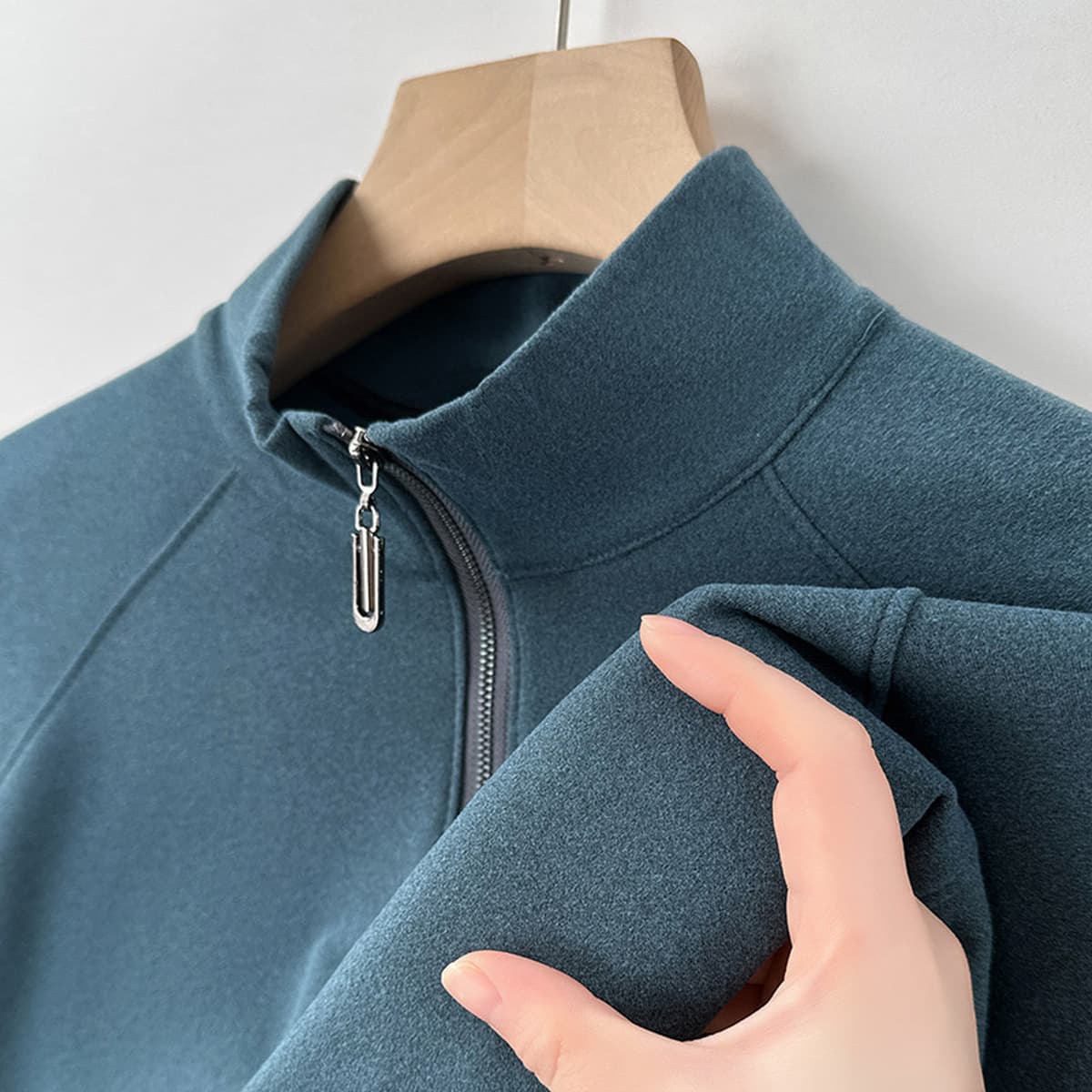 Мужская толстовка из плотного вельвета (380 г), новая модель осень-зима 2025, с воротником-стойкой, длинным рукавом, теплая,...