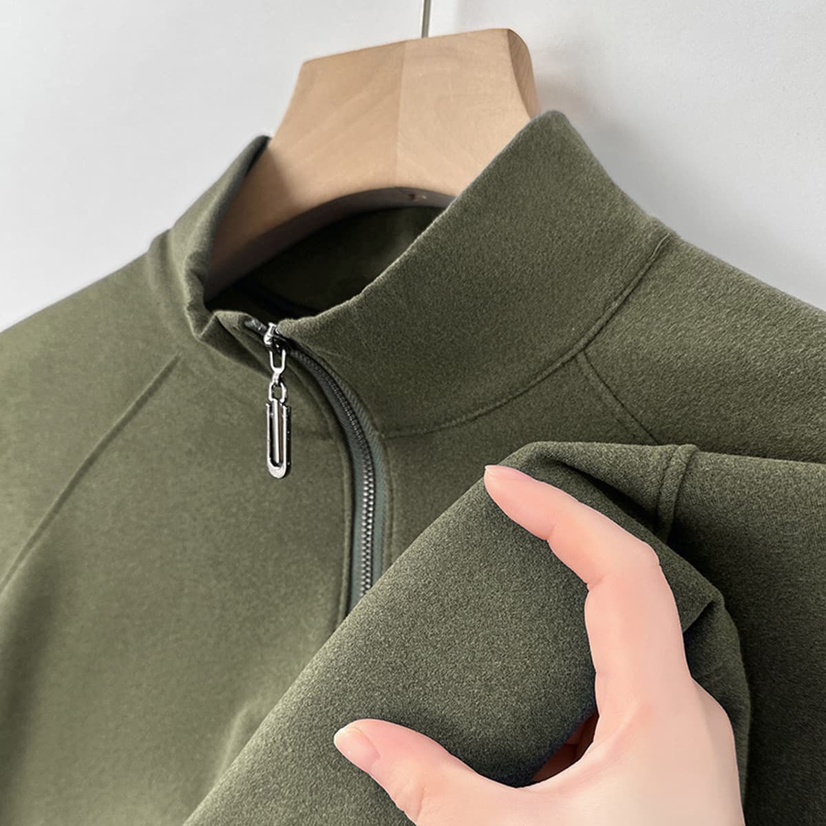 Мужская толстовка из плотного вельвета (380 г), новая модель осень-зима 2025, с воротником-стойкой, длинным рукавом, теплая,...