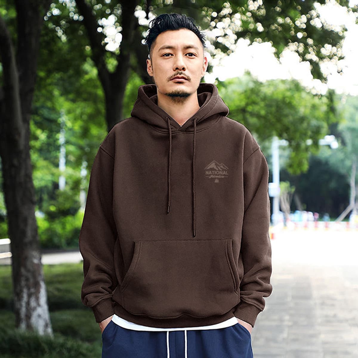 440 г зимний модный бренд Yu Wenle мужская толстовка с капюшоном мужская куртка с капюшоном Простой Топ свободная толстовка...