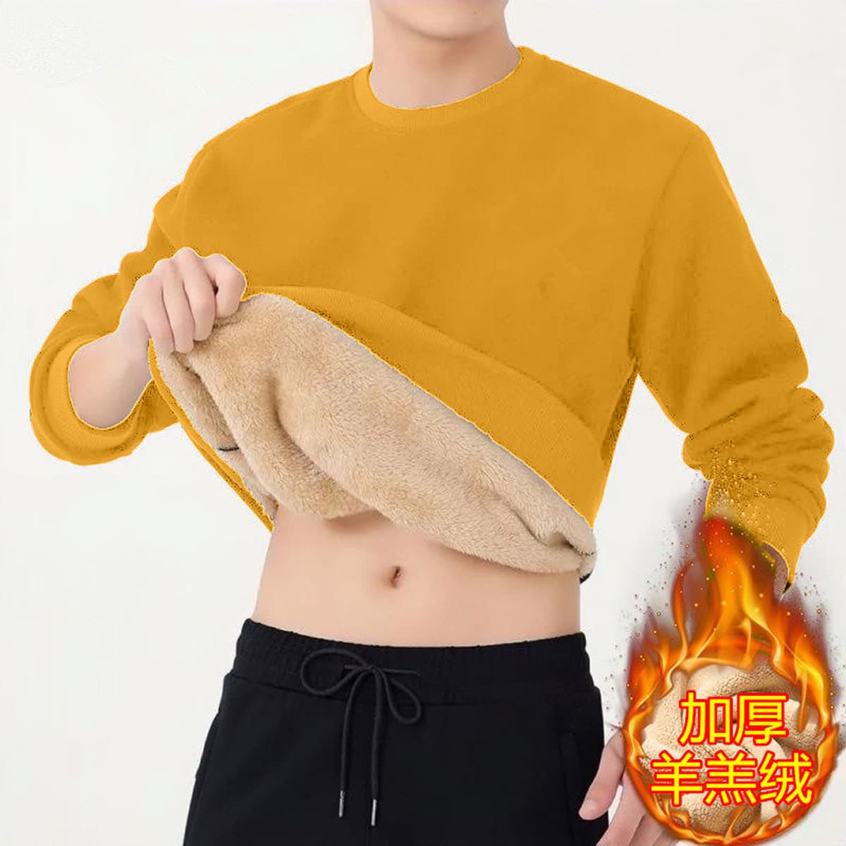 Зимний кашемировый свитер с круглым вырезом