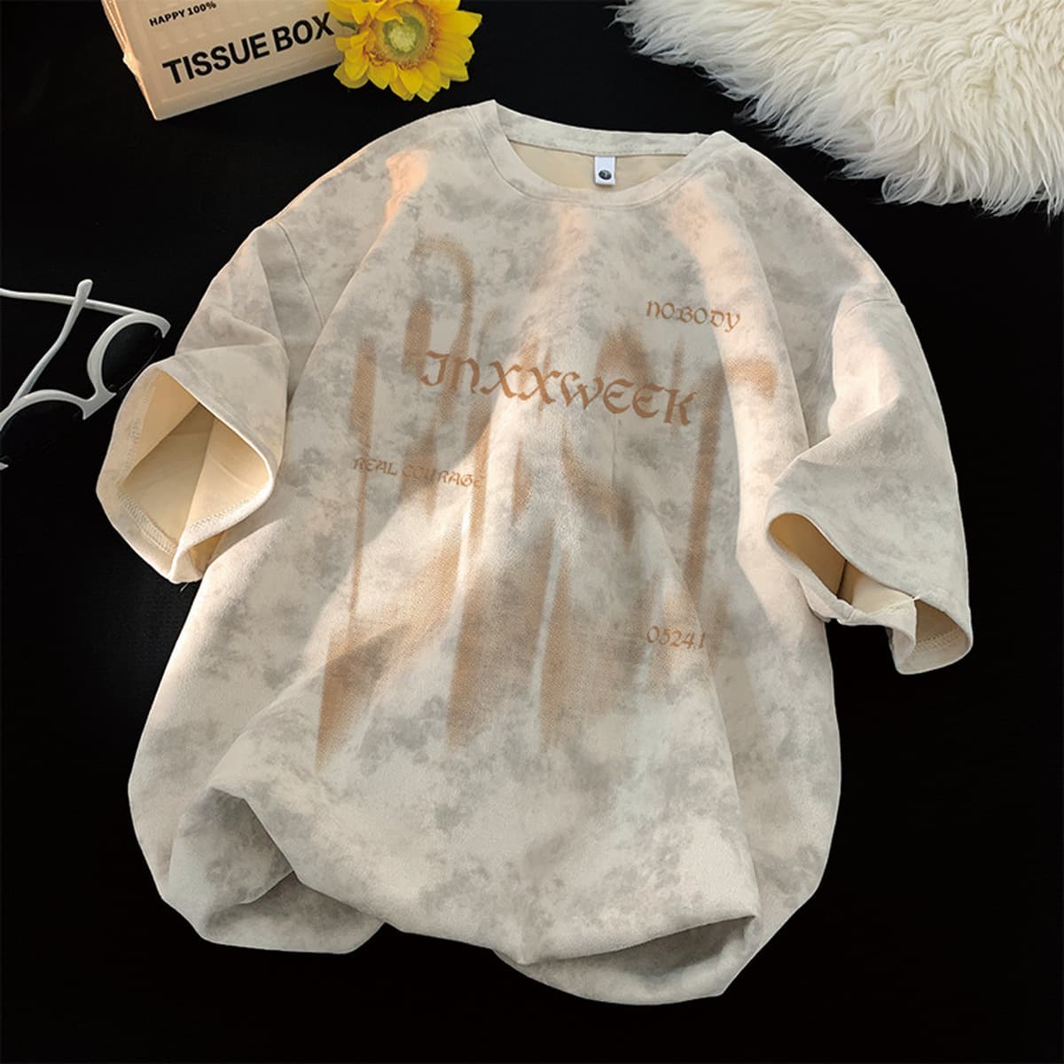 Летняя модная мужская футболка из чистого хлопка с короткими рукавами в американском стиле, свободного кроя, большого...