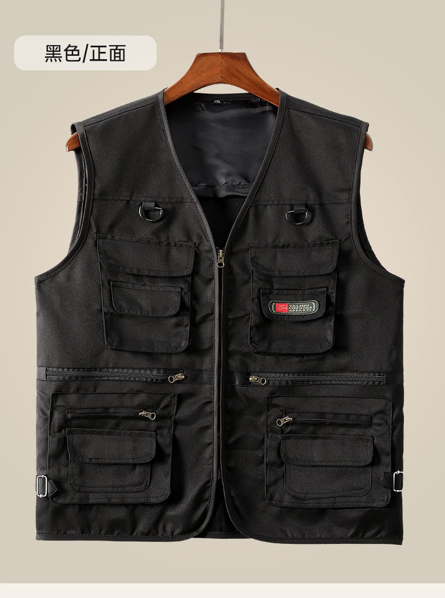 Мужской жилет на весну и осень, утепленный, для мужчин среднего и старшего возраста, жилет с множеством карманов,...