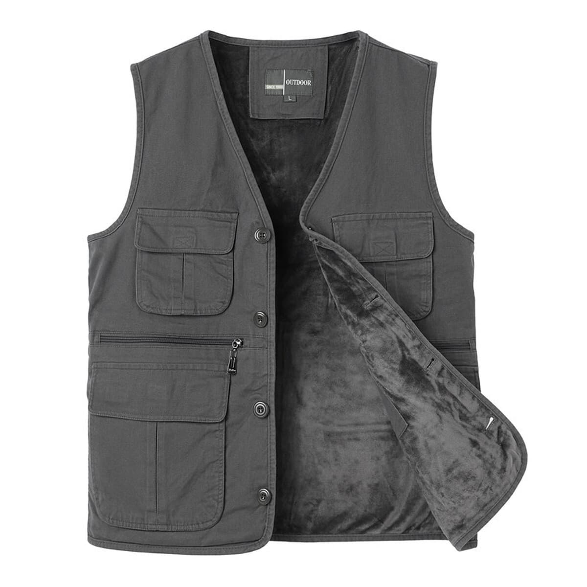 Жилет на флисовой подкладке для внешней торговли для среднего и пожилого возраста, уличный мужской жилет с несколькими...