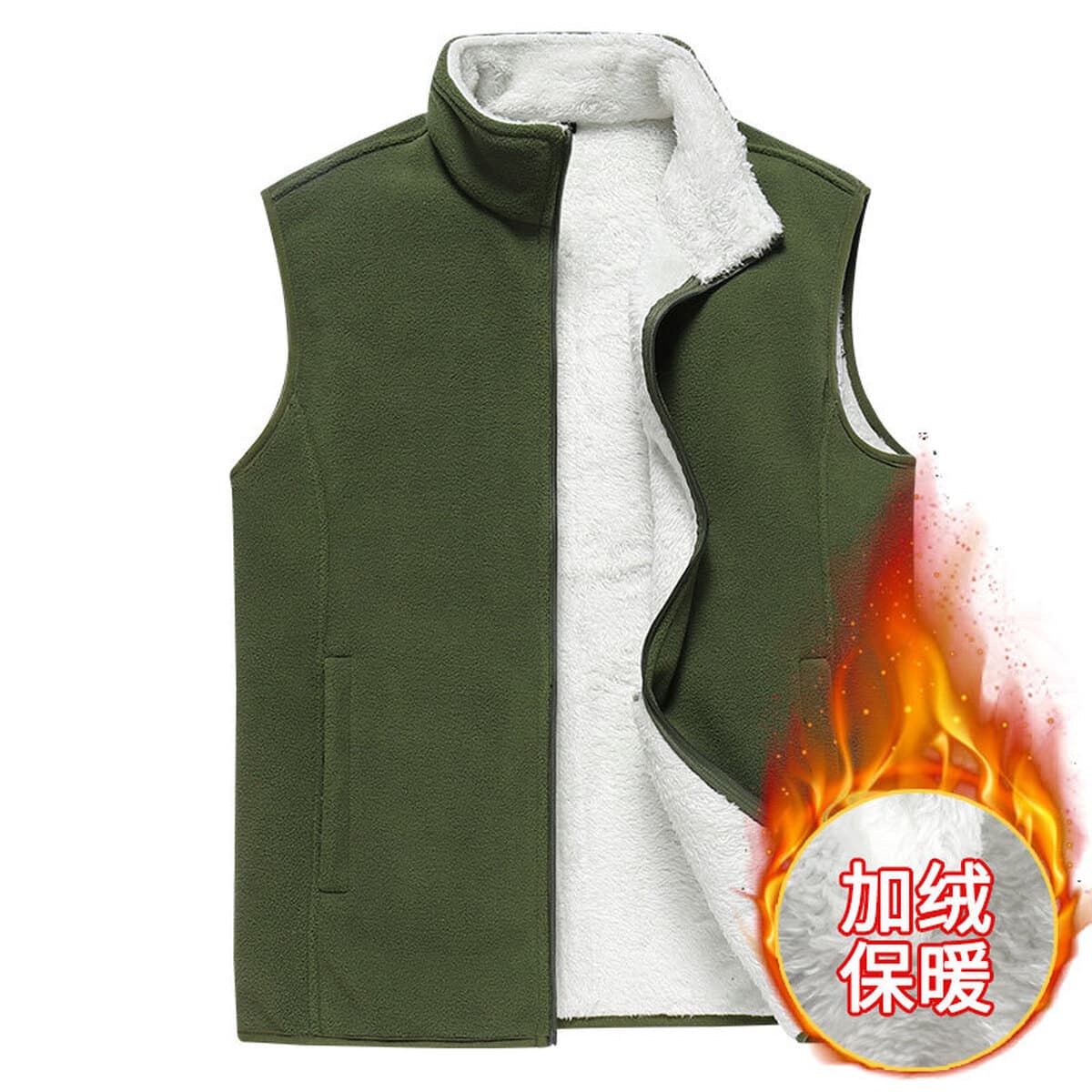 Мужской флисовый жилет на осень и зиму, однотонный, повседневный, утепленный, больших размеров, для работы