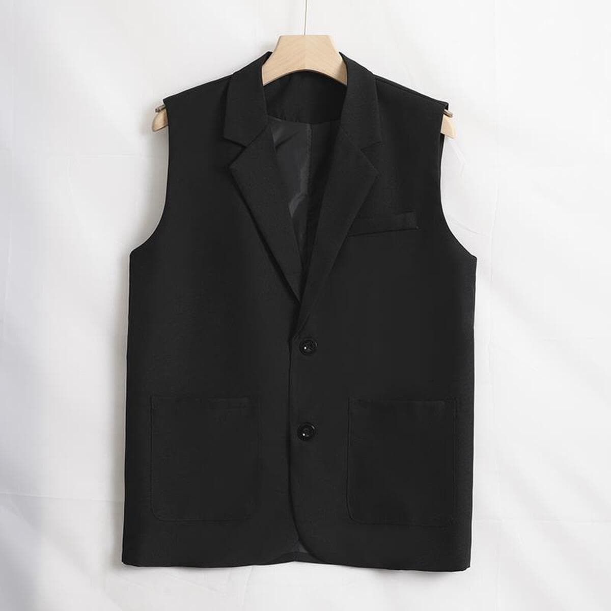 Летний Свободный Повседневный костюм-жилет, универсальный мужской модный пиджак без рукавов в Корейском стиле для мужчин