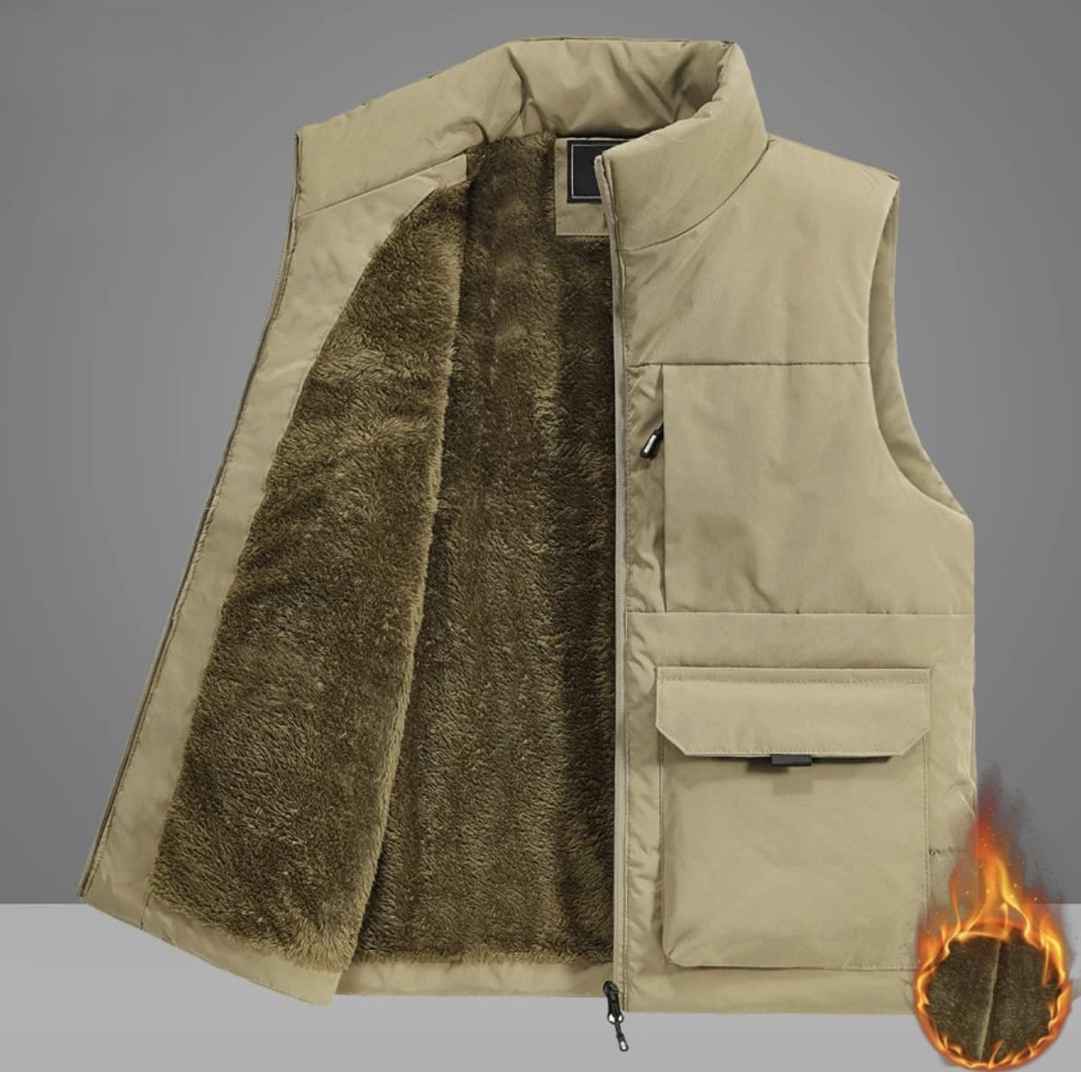 Мужская повседневная жилетка с воротником осенью и зимой