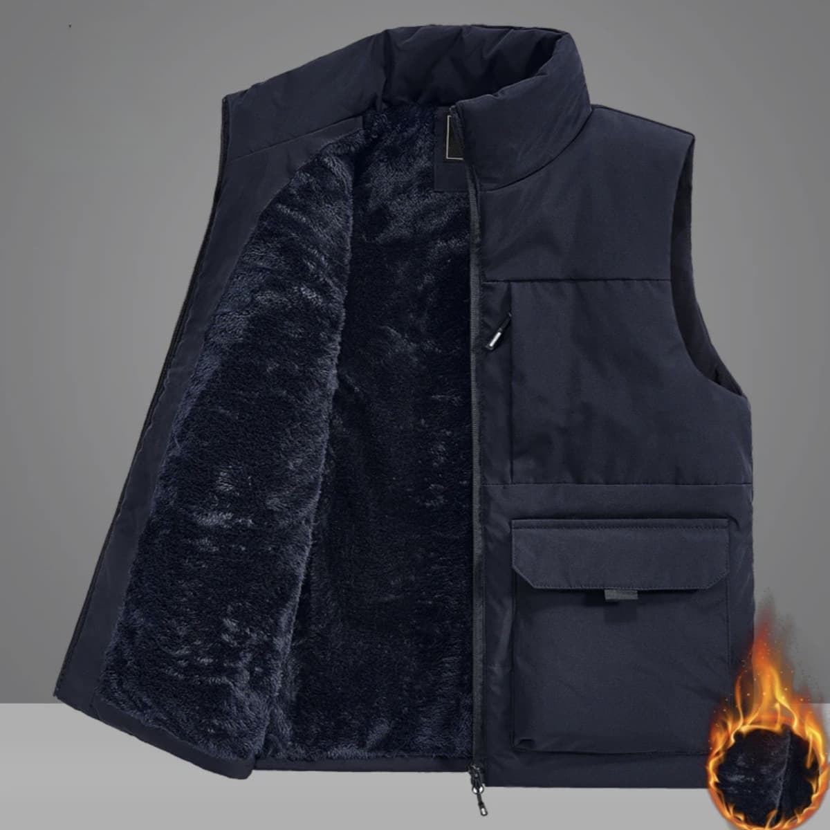 Мужская повседневная жилетка с воротником осенью и зимой