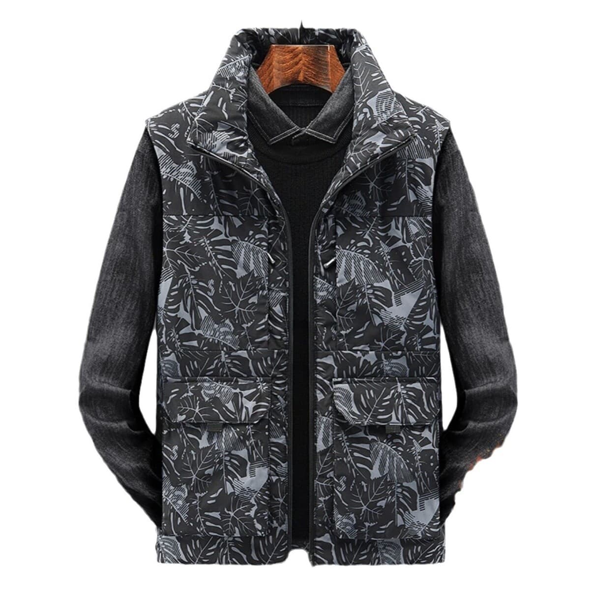 Мужская повседневная жилетка с воротником осенью и зимой