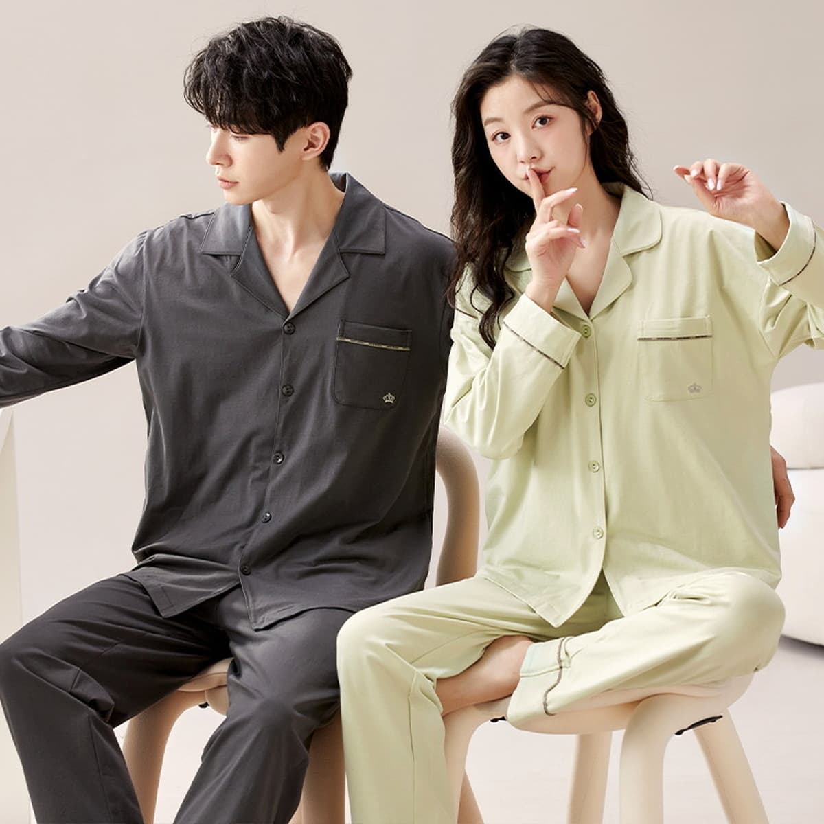 Строго отобранные удобные пижамные пары осенью и зимой хлопок досуг можно носить на улице