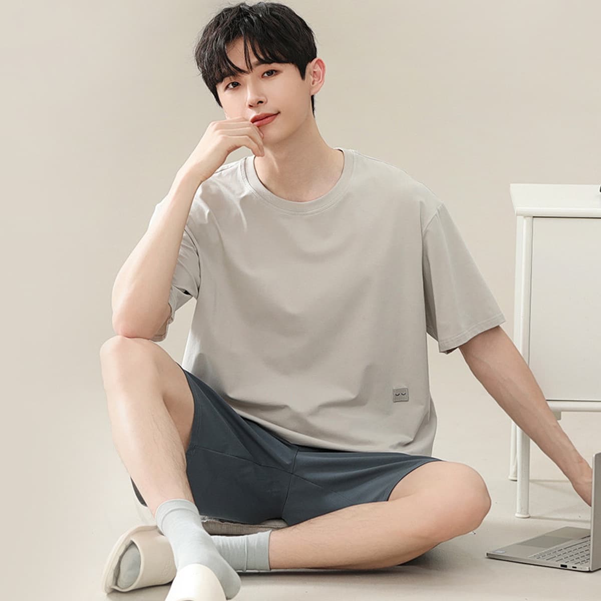 Пижама для мужчин летом тонкие модальные шорты с короткими рукавами