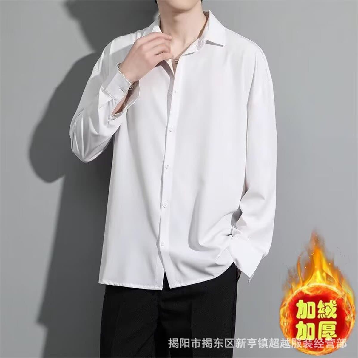 Черная мужская рубашка в одном стиле Бай Цзинтина и Санг Яна, высококачественная весенне-осенняя рубашка с длинными...