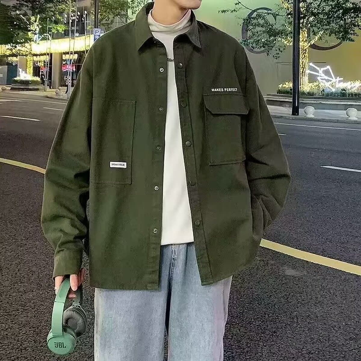 Мужская рубашка куртка весна высокое качество подросток ранняя осень кардиган куртка повседневная тонкая осенняя одежда