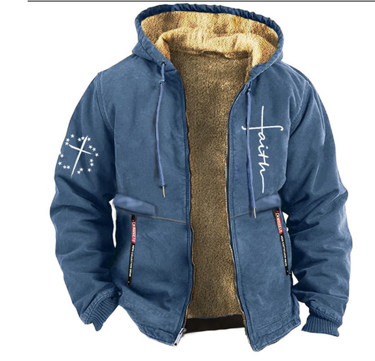 Модная мужская зимняя толстовка с капюшоном, красивая и универсальная, свободная и бархатная утолщенная теплая куртка.