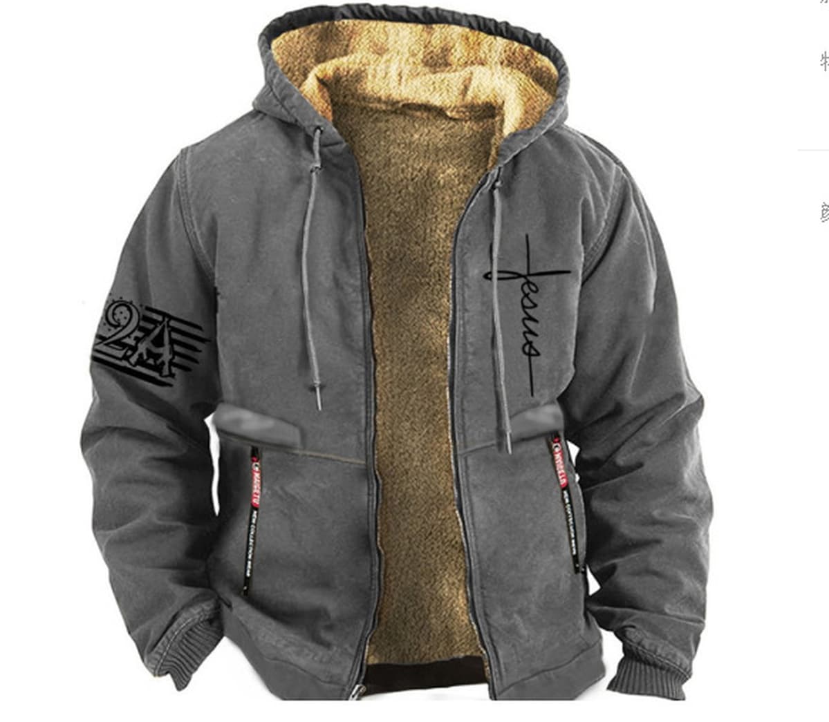 Модная мужская зимняя толстовка с капюшоном, красивая и универсальная, свободная и бархатная утолщенная теплая куртка.
