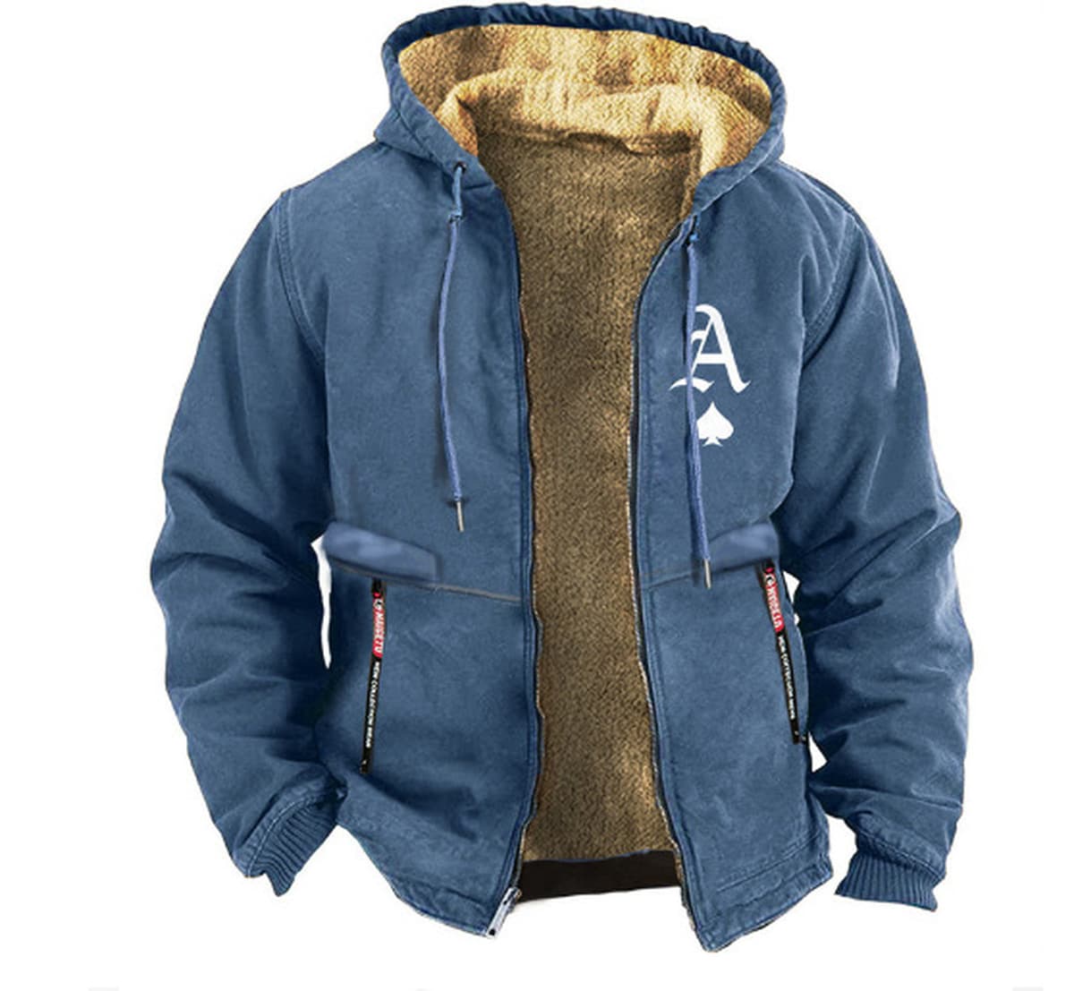 Модная мужская зимняя толстовка с капюшоном, красивая и универсальная, свободная и бархатная утолщенная теплая куртка.