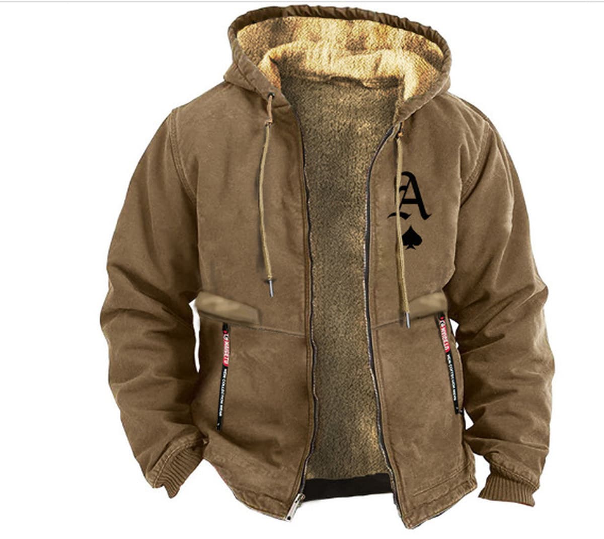 Модная мужская зимняя толстовка с капюшоном, красивая и универсальная, свободная и бархатная утолщенная теплая куртка.