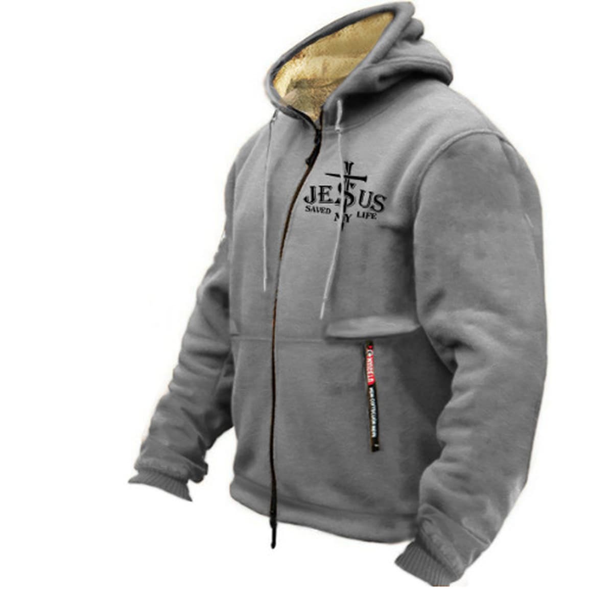 Модная мужская зимняя толстовка с капюшоном, красивая и универсальная, свободная и бархатная утолщенная теплая куртка.