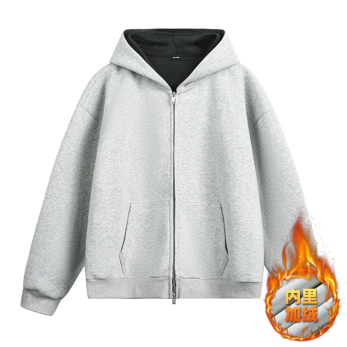 380 г тяжелая толстовка с капюшоном контрастного цвета на подкладке, мужская осенняя спортивная свободная куртка-кардиган,...