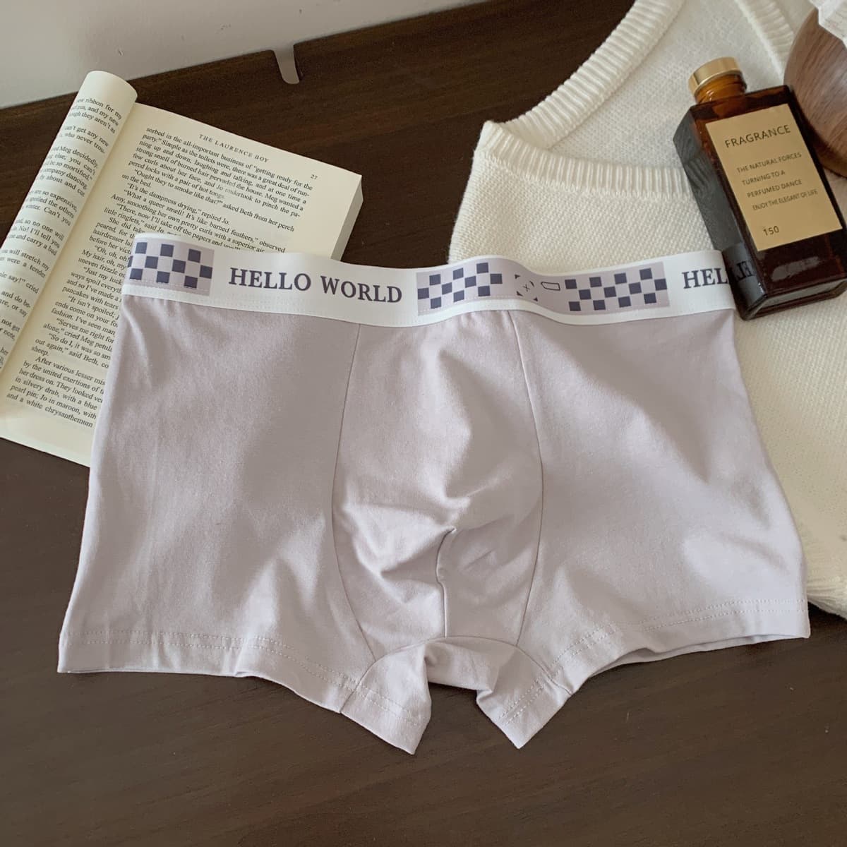 Мужское нижнее белье из хлопка, подавляя грибы, четыре угла, мужские шорты сплошной цвет простой средний пояс дышащие боксы...