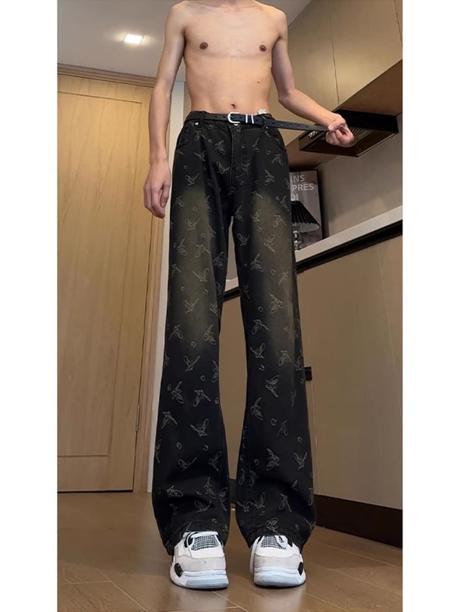 Джинсы с высокой талией для мальчиков с высокой улицей