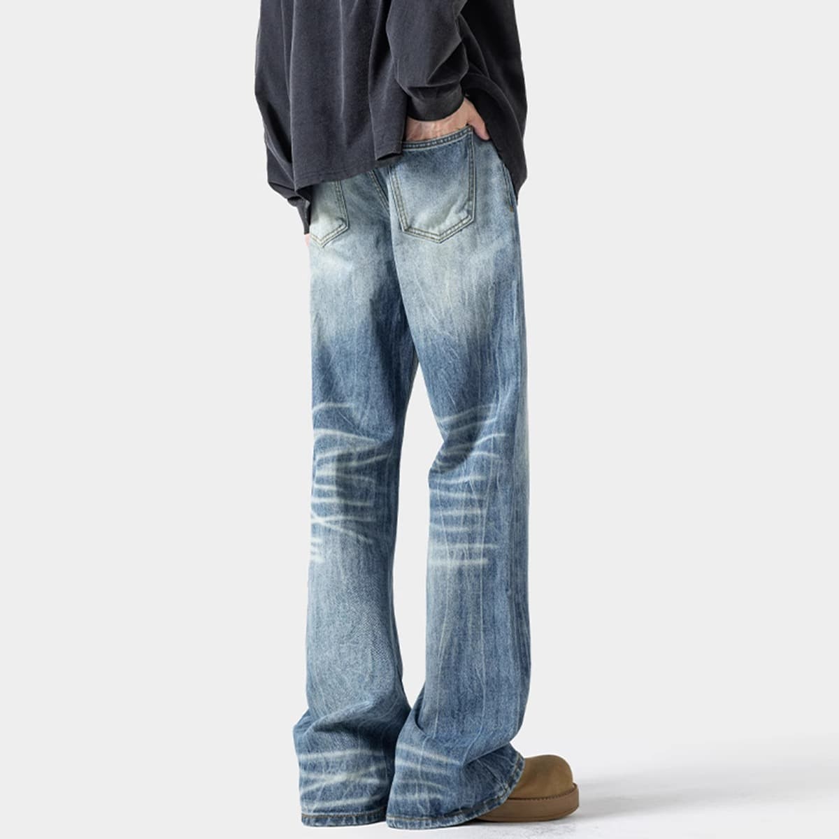 Летние длинные мужские брюки, высокие мужские джинсы, узкая версия, весенне-осенние повседневные брюки для подростков и...