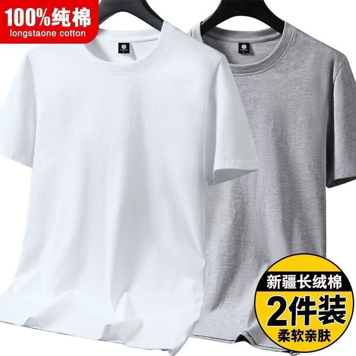 Летняя футболка из 100% хлопка с короткими рукавами для мужчин и женщин, однотонная футболка, свободный топ, мужская нижняя...