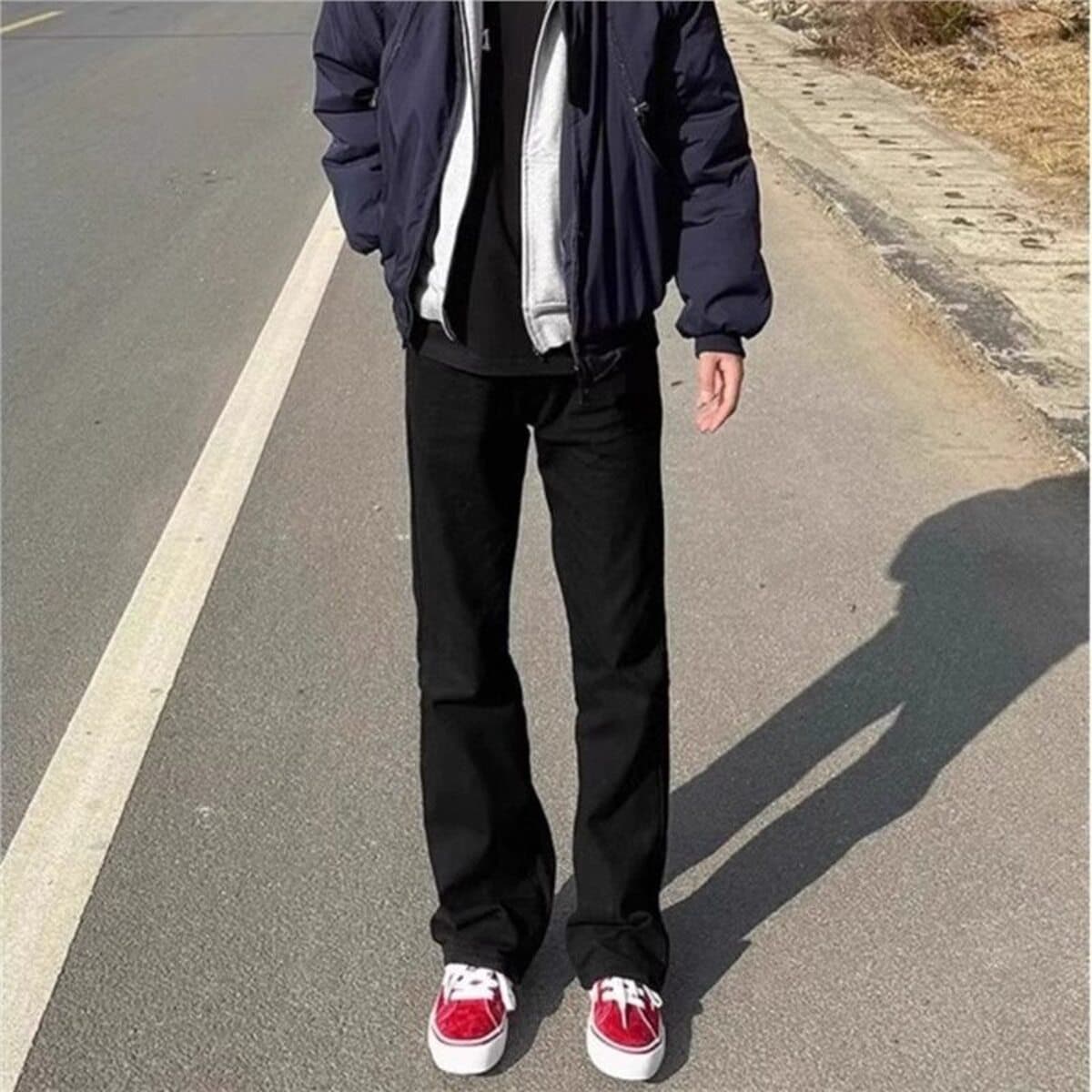 Студенческие джинсы Bootcut American Vibe с листьями ивы, мужские джинсы с низкой посадкой и средней талией, слегка...