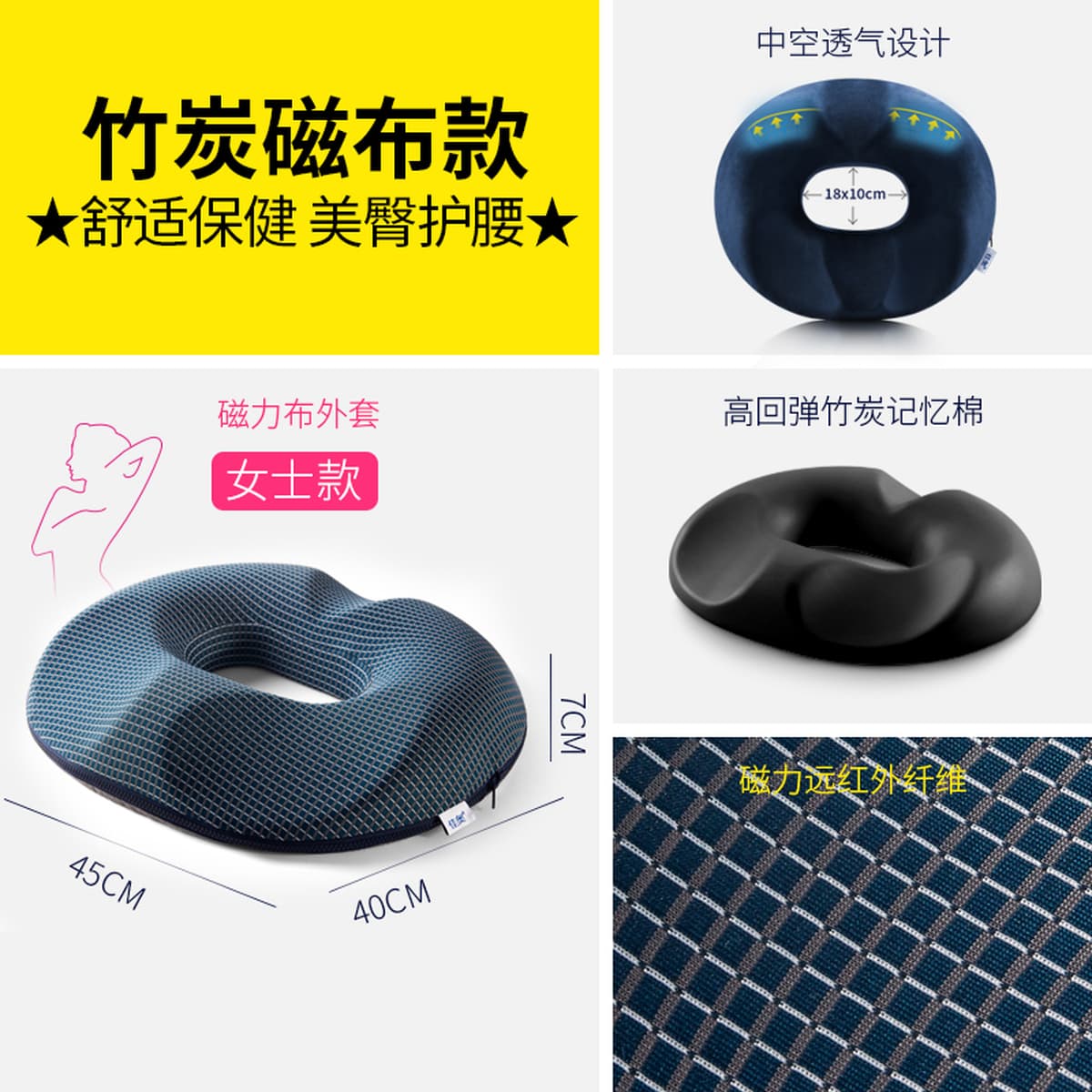 Подушка от геморроя для предотвращения боли в ягодицах, офисная сидячая боль в копчике, декомпрессионная подушка для ягодиц...