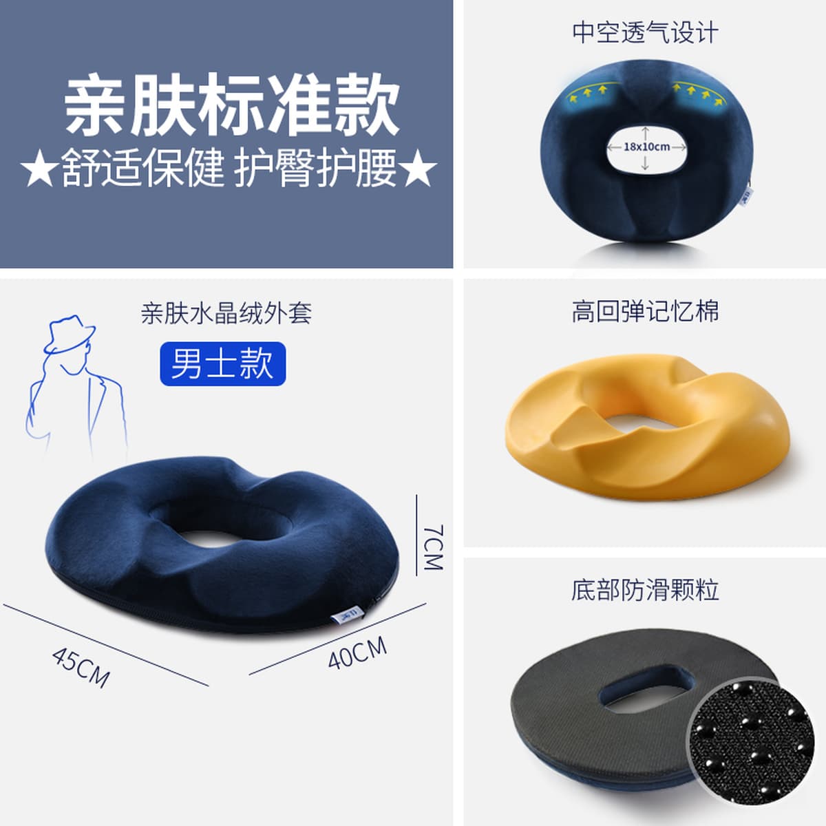 Подушка от геморроя для предотвращения боли в ягодицах, офисная сидячая боль в копчике, декомпрессионная подушка для ягодиц...