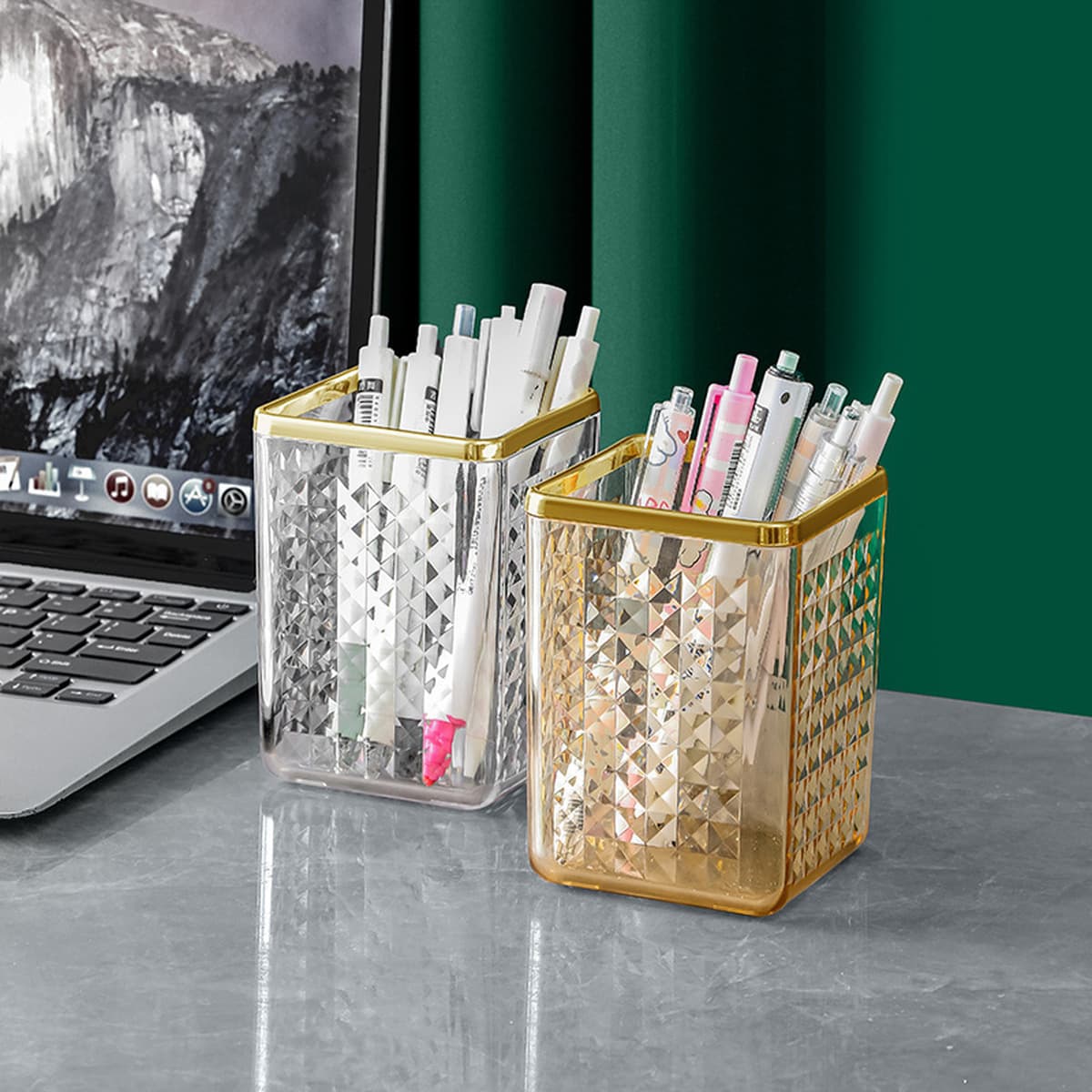 Легкий роскошный стильный держатель для ручек, офисный настольный ящик для хранения канцелярских принадлежностей ins для...