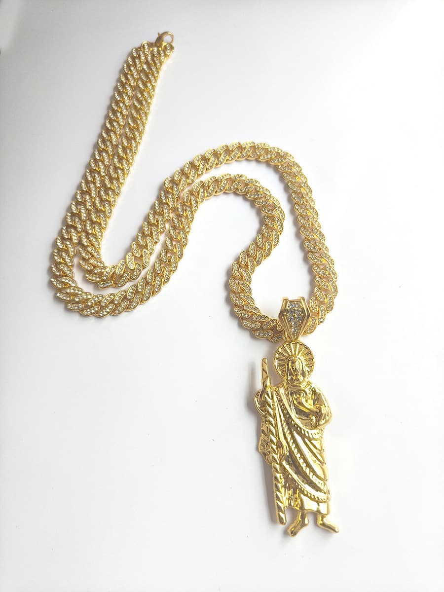 Европейские и американские трансграничные капающие масла Религия Св. Иуда Сплав подвески для мужчин 8MM кубинские цепи...