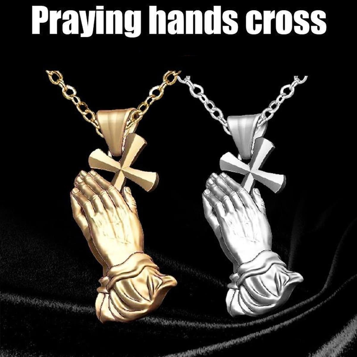 Желаю трансграничного нового европейского и американского религиозного молитвенного жеста крест металлическое ожерелье...