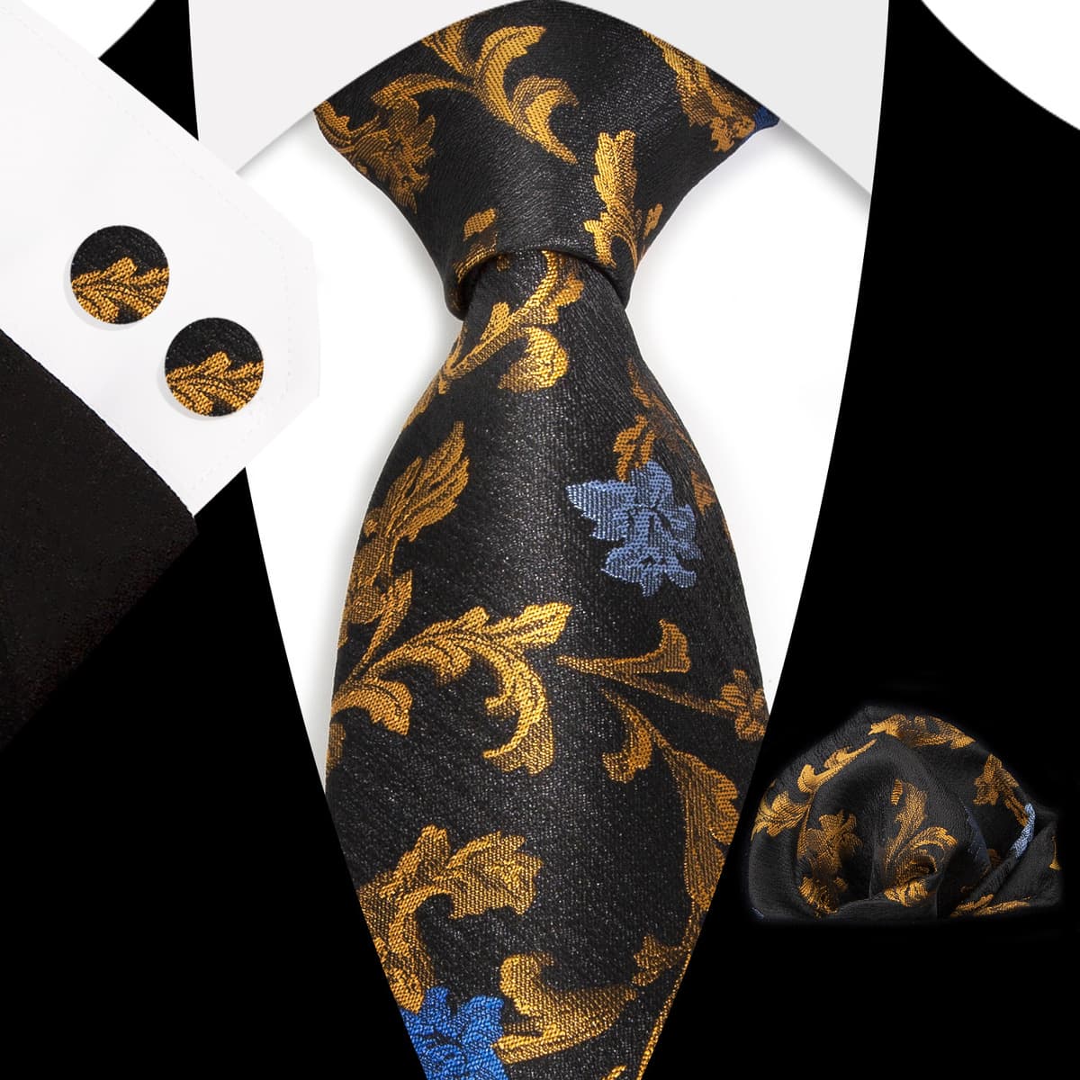Мужской галстук карман Квадратные запонки костюм Деловое платье Винтаж 8,5 см жаккардовый галстук Пейсли набор из 3 предметов