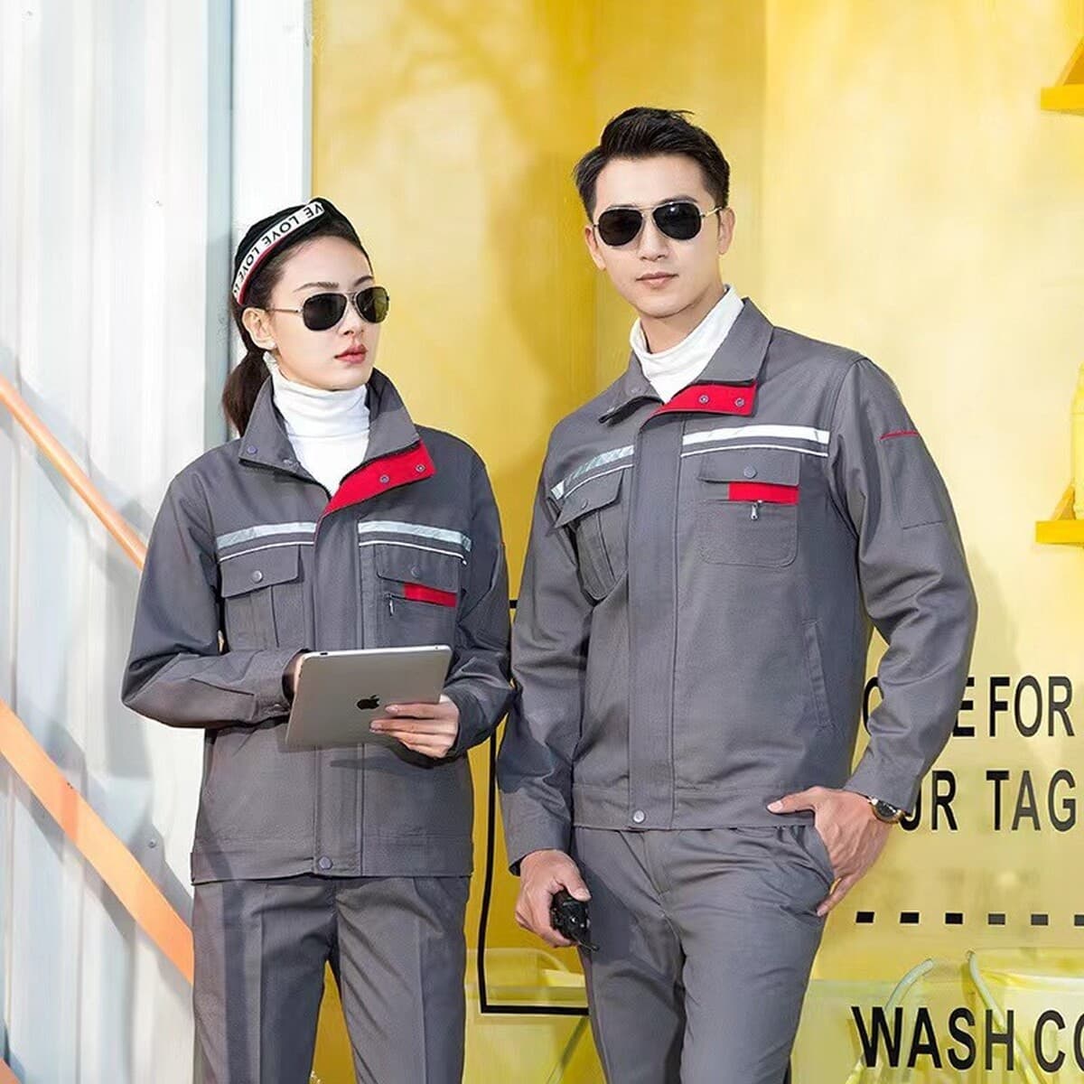 Весенняя и осенняя рабочая одежда для мужчин и женщин, спецодежда одинакового стиля, рабочая одежда для фабрик и цехов,...