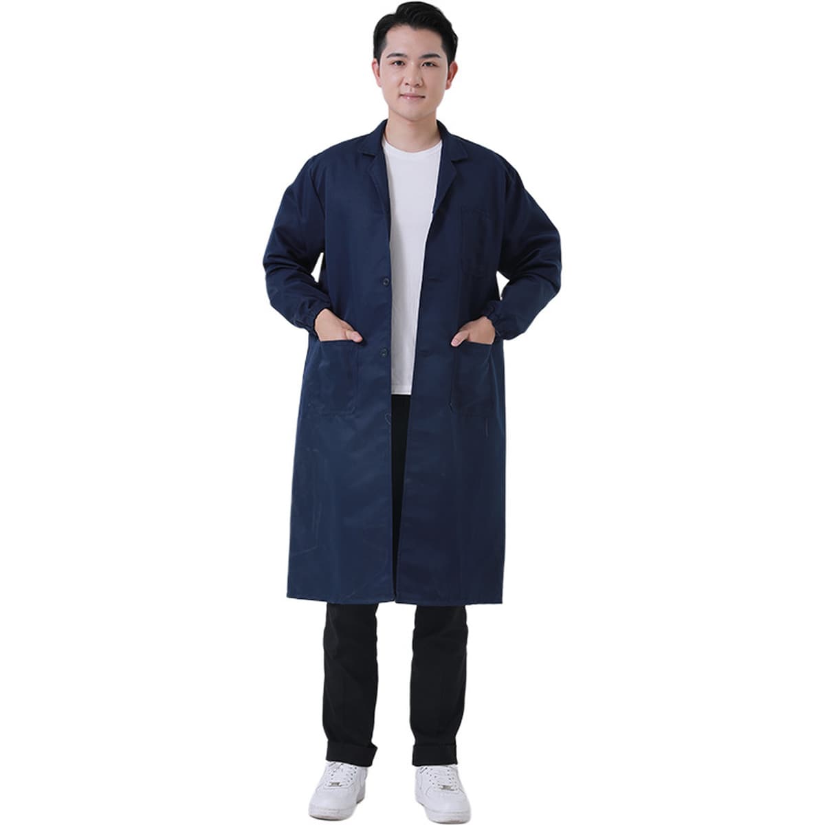 Синий халат, комбинезон, оптовая продажа, пылезащитная одежда с длинными рукавами, логотип для печати, транспортная одежда,...