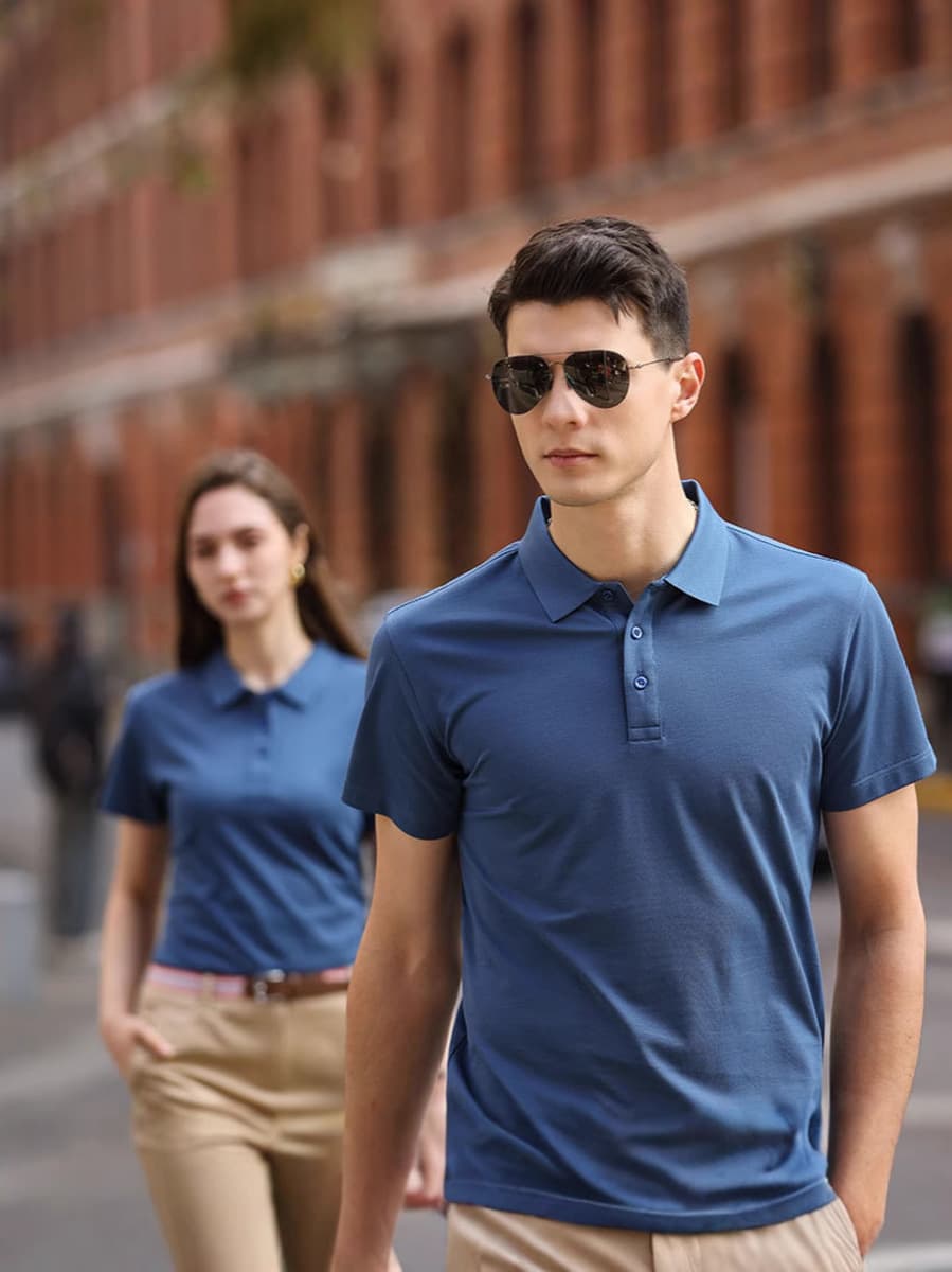 Летний высококачественный шелк шелковицы сплошной цвет с короткими рукавами рубашка поло на заказ мужская футболка с...